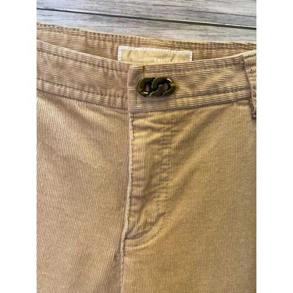Michael Kors Capris Womens 10 Beige Tan Corduroy Cropped Stretch Cotton - Picture 2 of 11